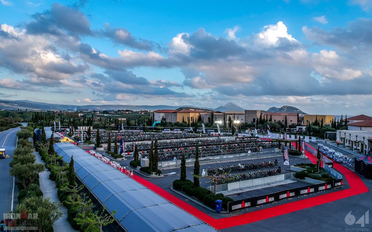 IRONMAN 70.3 Greece transition zone at Costa Navarino